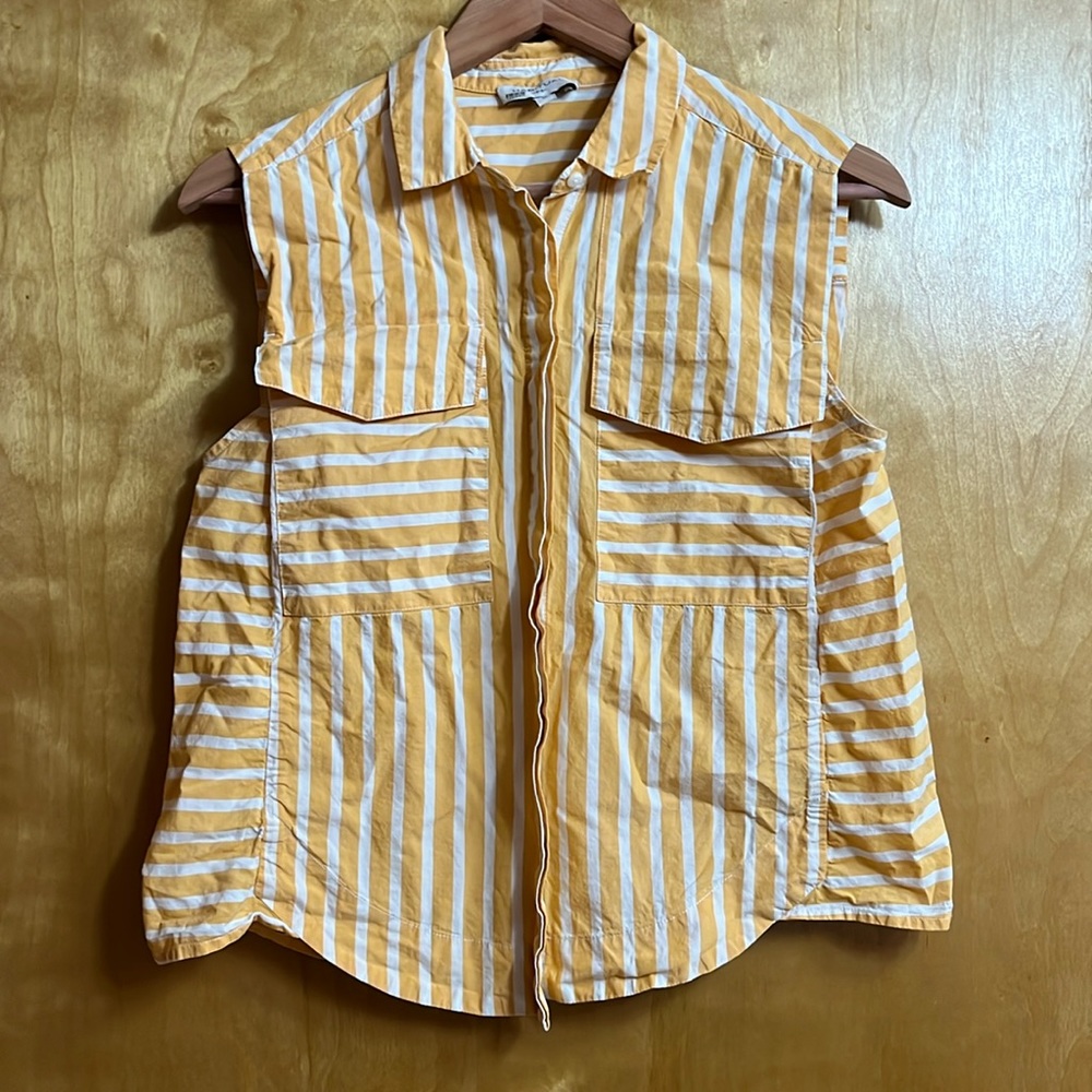 Habitual striped shirt, orange and white, pockets, M